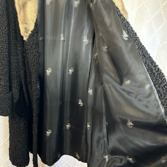 💎🥈 VINTAGE 60’s BALUT’s Furs Persian black lamb fur and beige mink collar - Picture 13 of 15